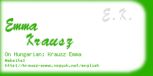 emma krausz business card